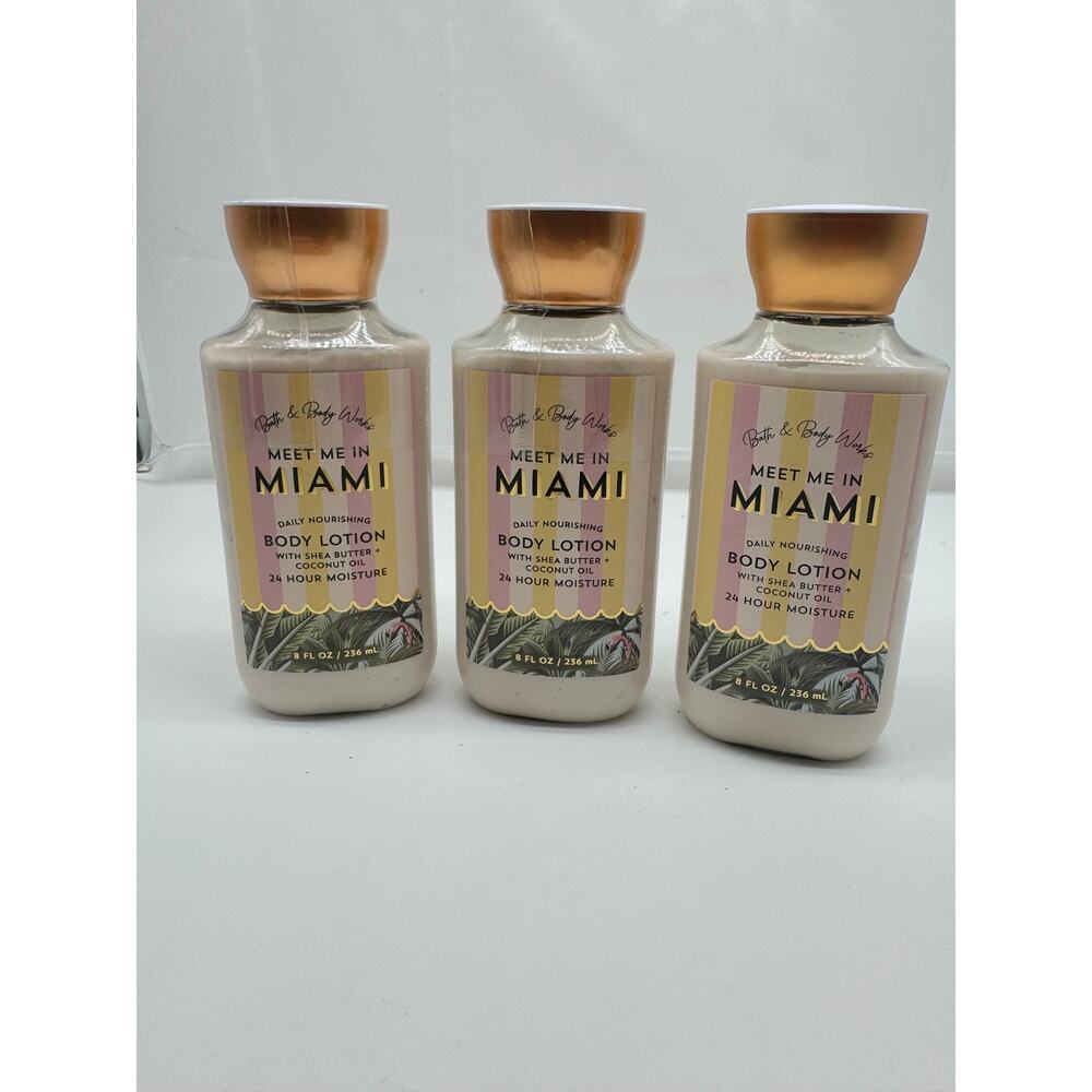 Lot of 3 - Bath Body Works Meet Me In Miami body lotion 8oz